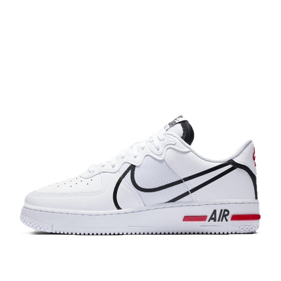 Klekt Air Force 1 React White Black Red - Click Image to Close