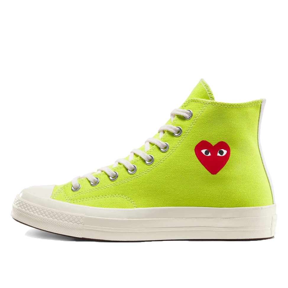 Klekt Chuck Taylor All-Star 70s Hi Comme des Garcons Play Bright Green - Click Image to Close