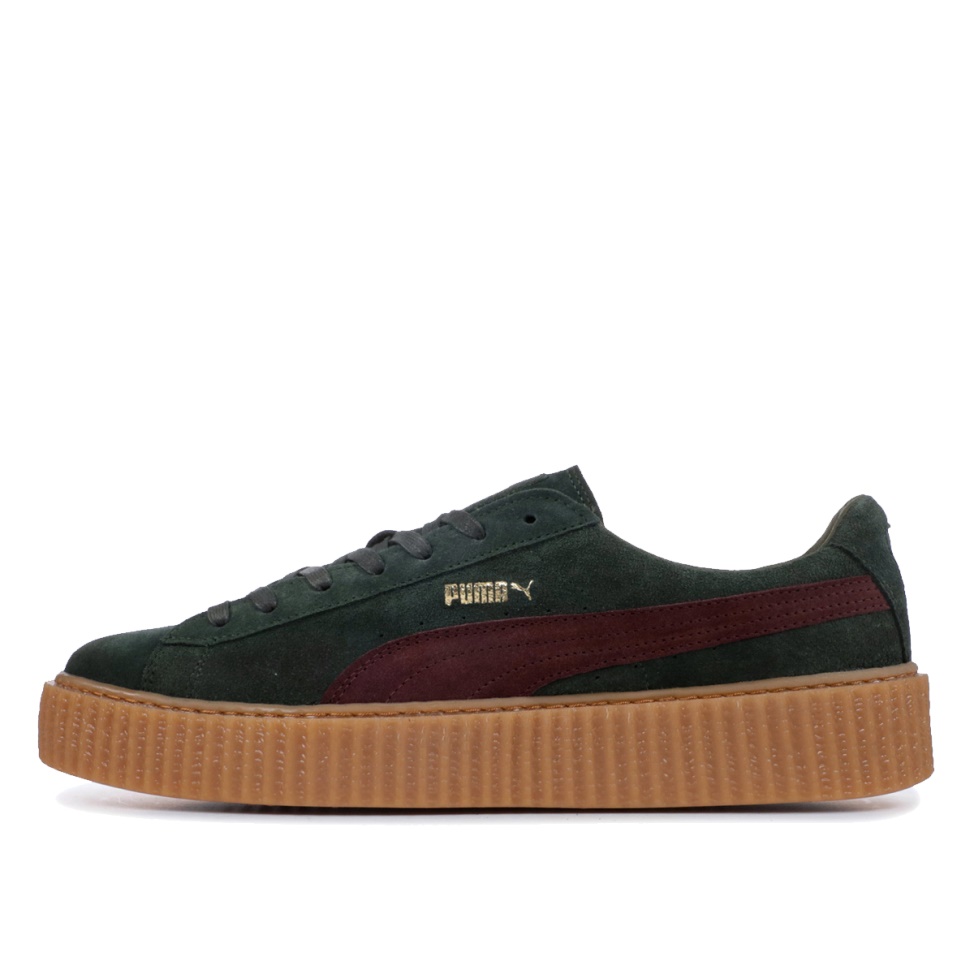 Womens x Fenty Creepers Rihanna Suede Green Klekt - Click Image to Close