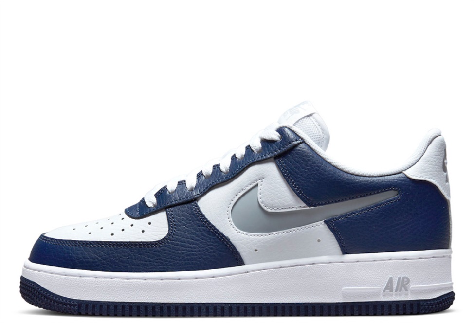 Air Force 1 Low Cut-Out White Navy Klekt - Click Image to Close