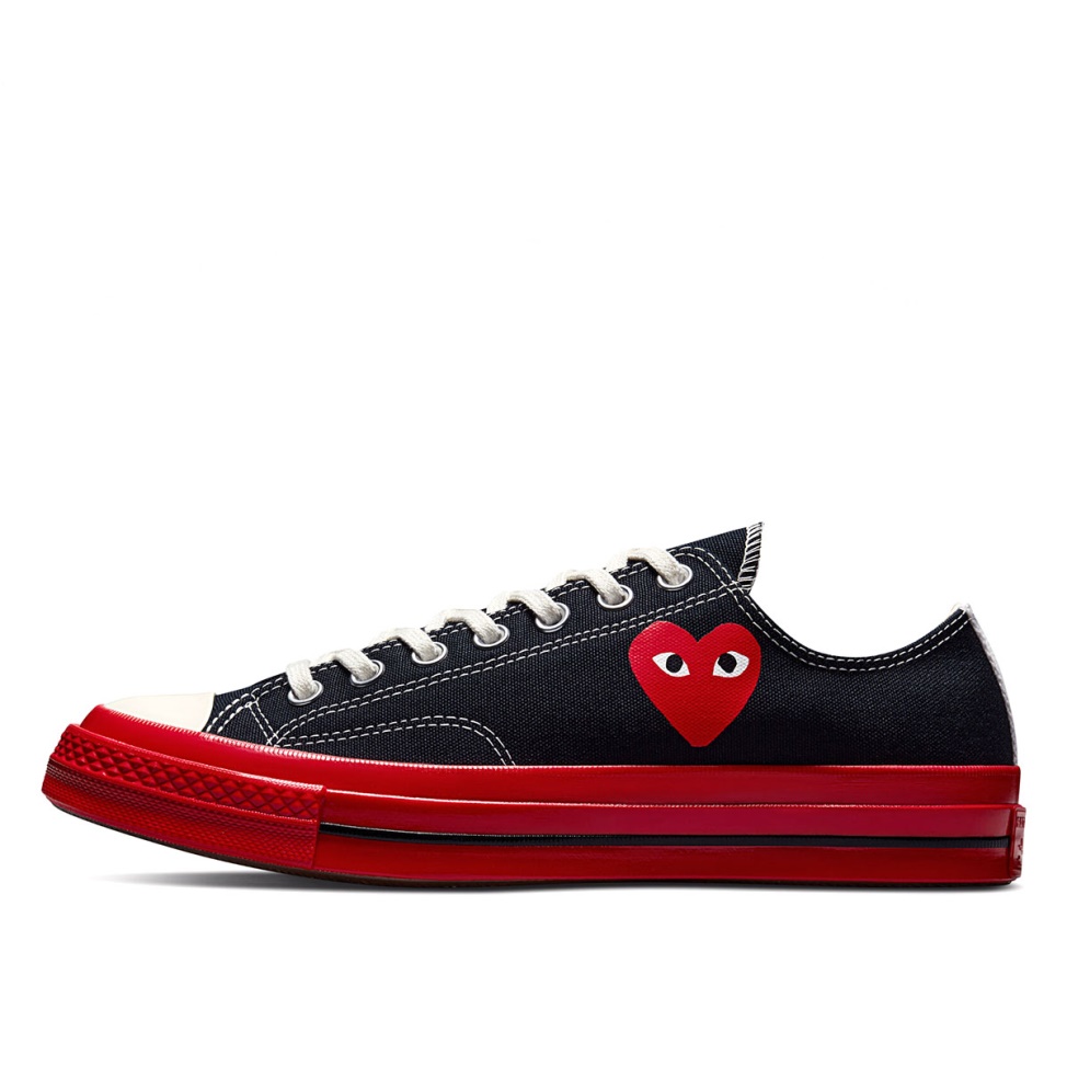 Chuck Taylor All-Star 70 Ox Comme des Garcons PLAY Black Red Midsole Klekt
