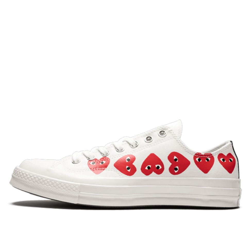 Klekt x Comme des Garcons Play Chuck Taylor All-Star 70s Ox Multi-Heart White