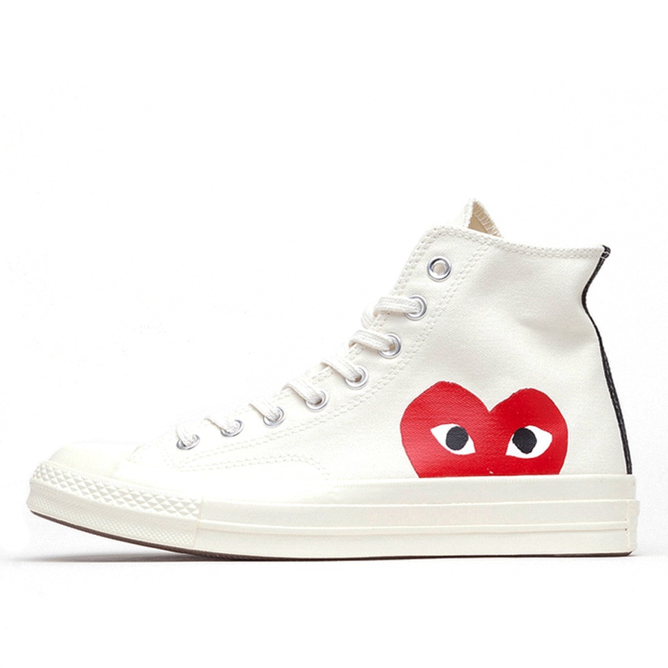 x Comme des Garcons CDG Chuck Taylor High Cream White Klekt - Click Image to Close