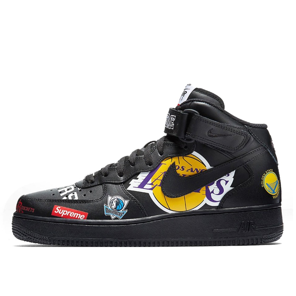 x Supreme x NBA Air Force 1 Mid Black Klekt